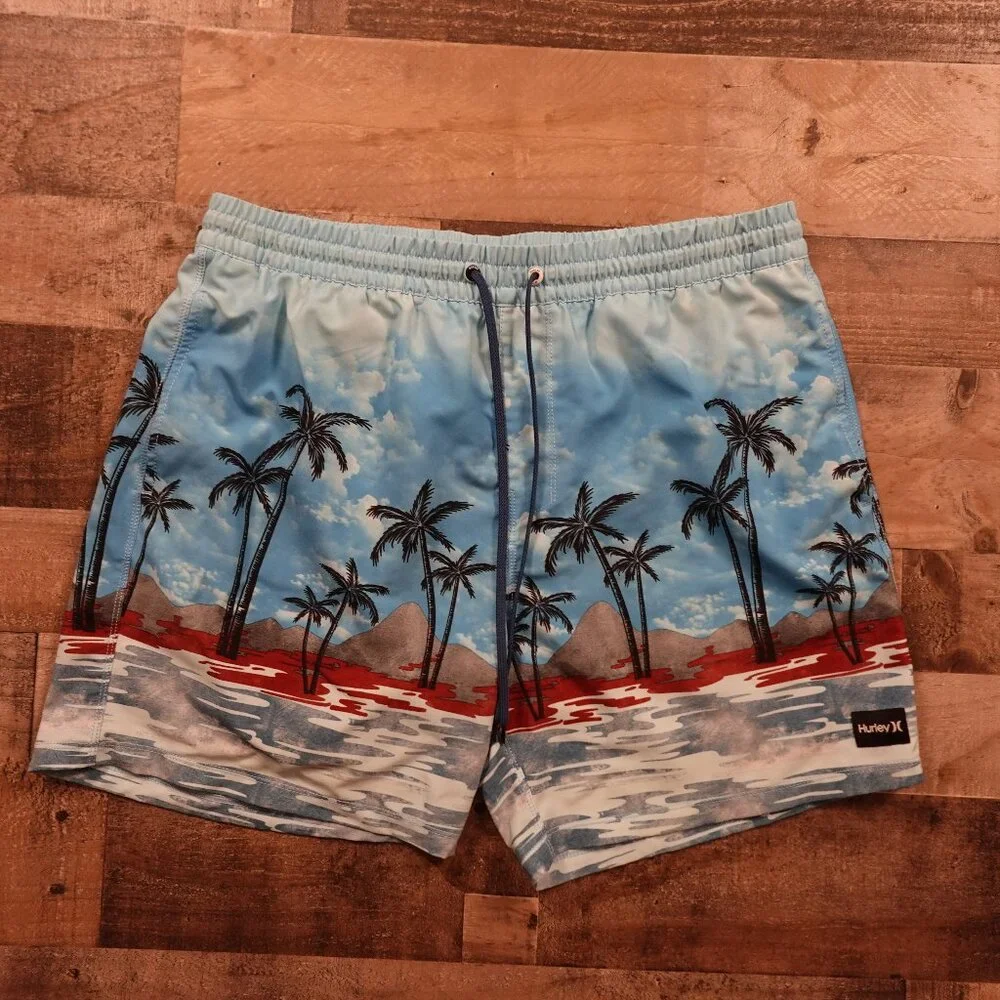 Hurley‎ XL Swim Trunks – Men's XL Tropical Island Print Board Shorts